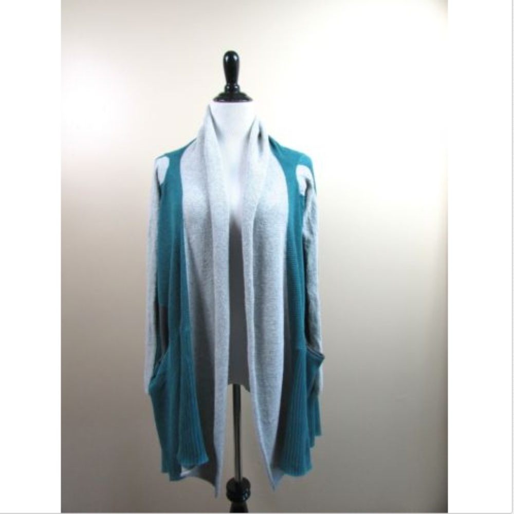 Anthropologie Sparrow Teal Gray Cardigan